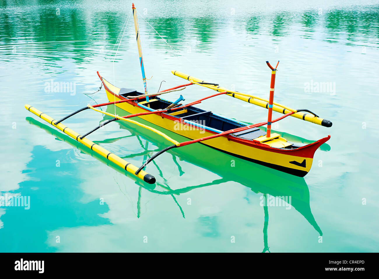 Banca - traditional Philippines boat. Calicoan island, Philippines Stock Photo