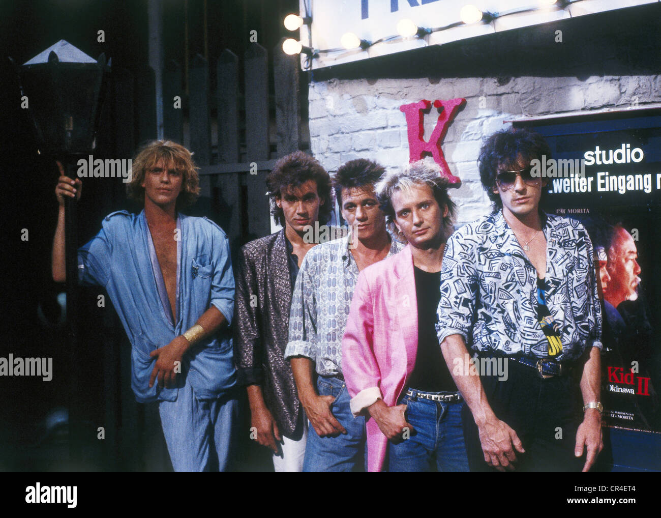 Münchener Freiheit, German band, founded 1981, Aron Strobel, Alex Grünwald, Rennie Hatzke, Micha Kunzi, Stefan Zauner, group picture, 1980s, Stock Photo