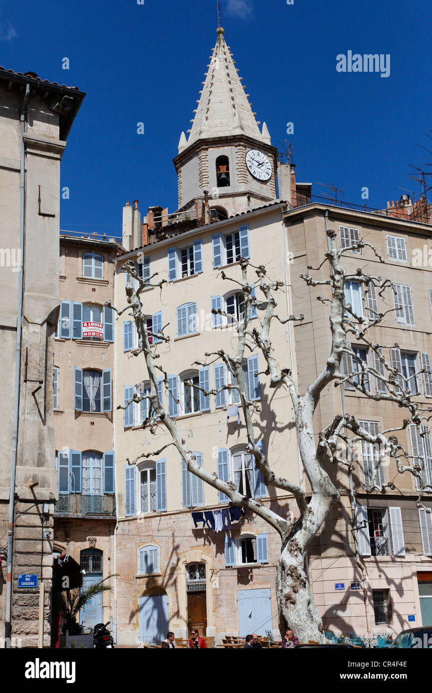 Accoules street, working-class neighborhood of Panier, Marseille, Marseilles, Bouches-du-Rhone, France, Europe Stock Photo