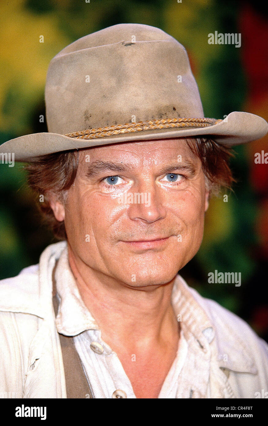 Hill, Terence (born Mario Girotti), * 29.3.1939, Italian actor, portrait, with cowboy hat, circa 1994, Stock Photo
