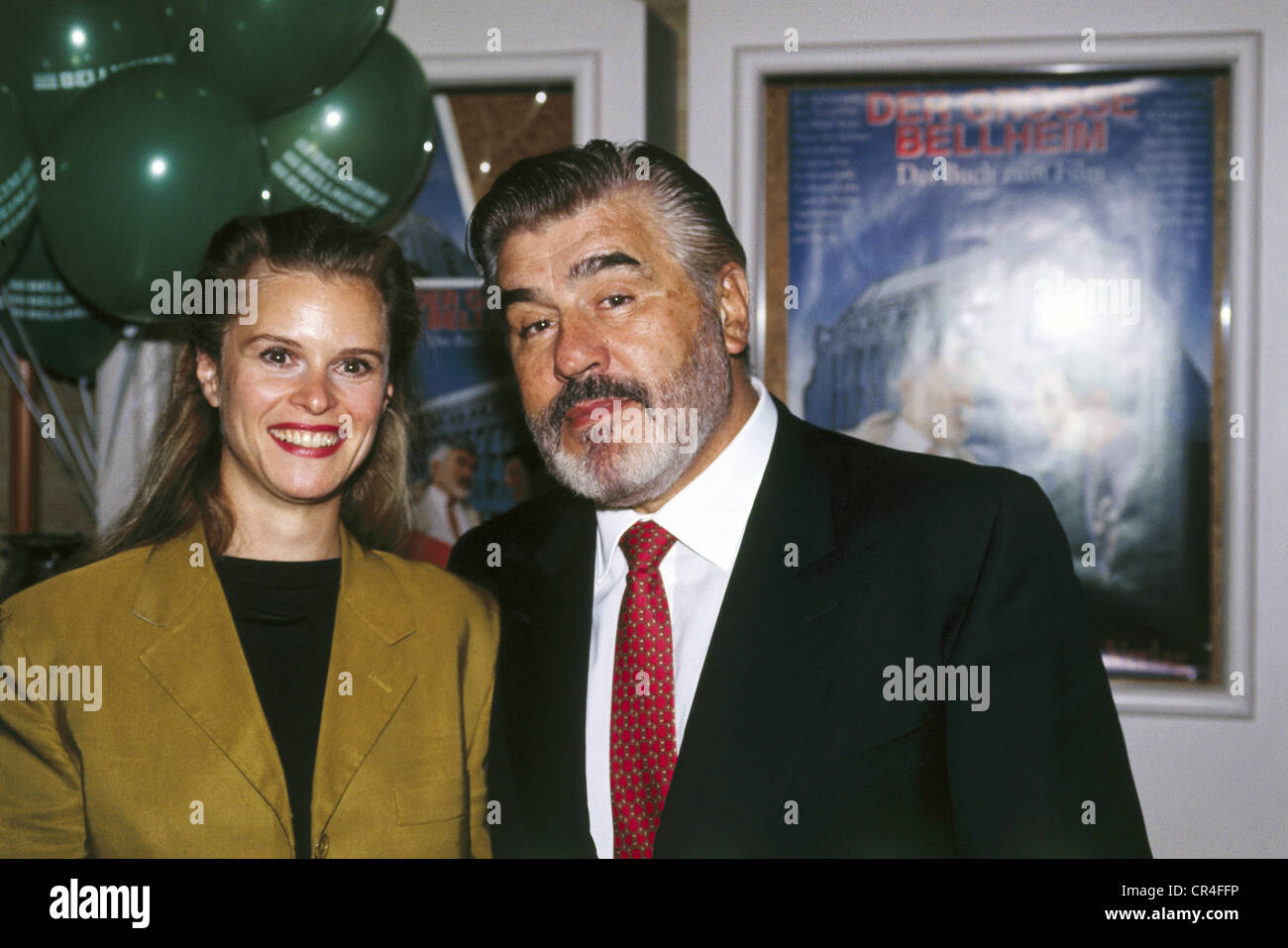 Adorf, Mario  * 8.9.1930, German actor, with Leslie Malton, at press conference for 'Der grosse Bellheim', 1991, , Stock Photo