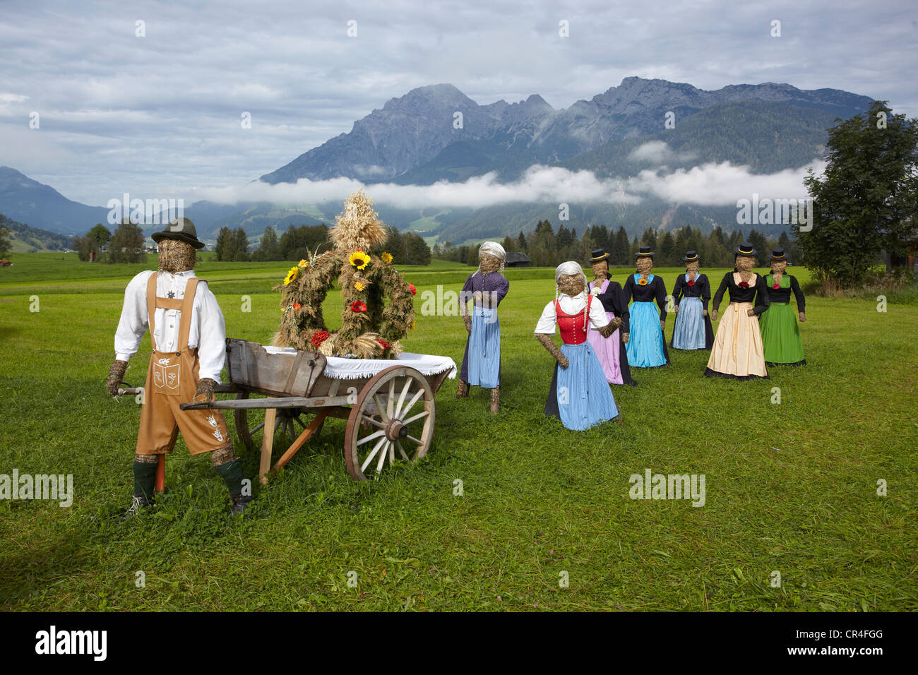 Scarecrows in Saalfelden, Salzburg, Austria, Europe Stock Photo