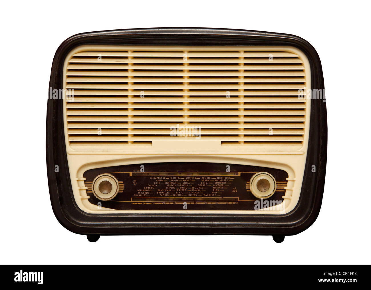 Old radio from 1950 and the years. Stock Photo