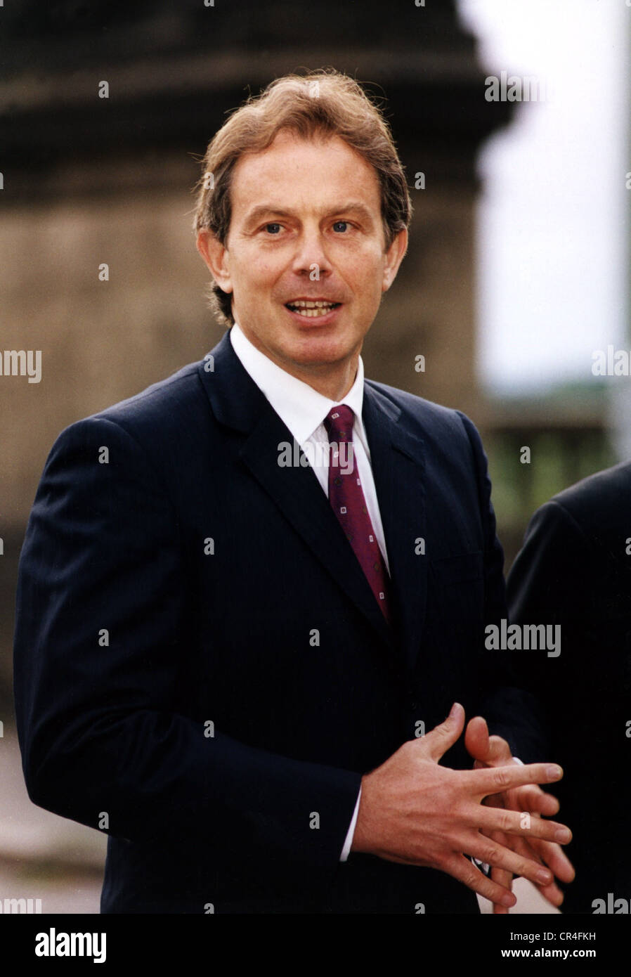 Blair, Tony, * 6.5.1953, British politician (Labour Party), Prime Minister of Great Britain, half length, 2000, Stock Photo