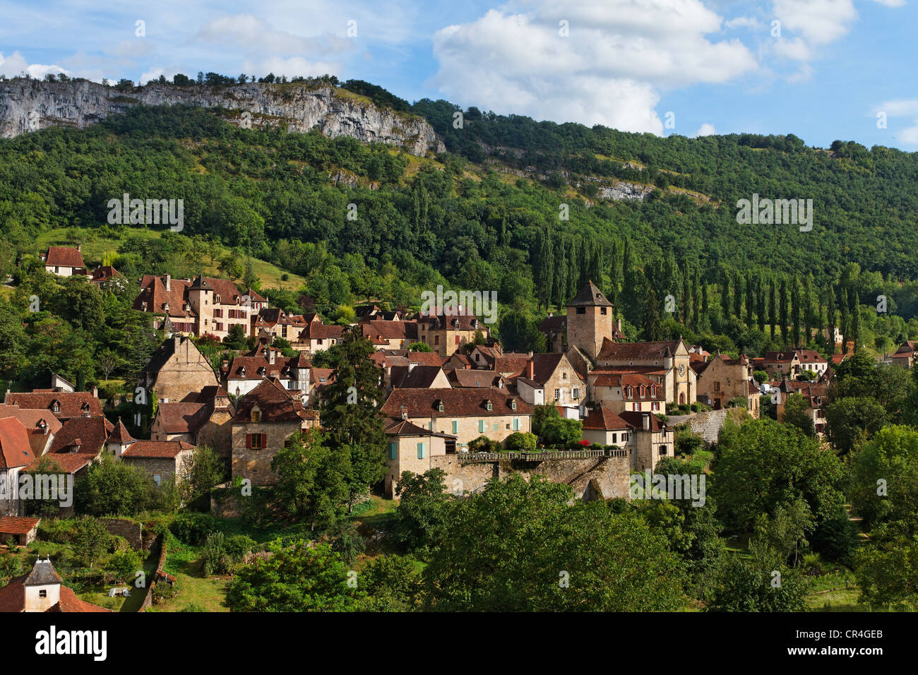 Autoire, labelled Les Plus Beaux Villages de France, The Most Beautiful Villages of France, Haut Quercy, Lot, France, Europe Stock Photo