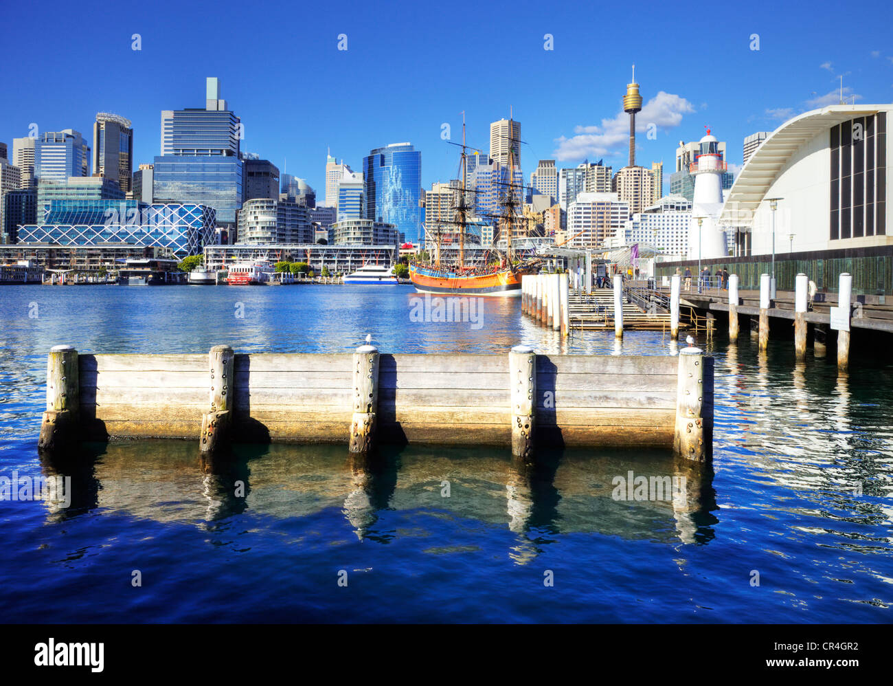 Darling Harbour, Sydney, Australia, on a bright sunny day. Stock Photo