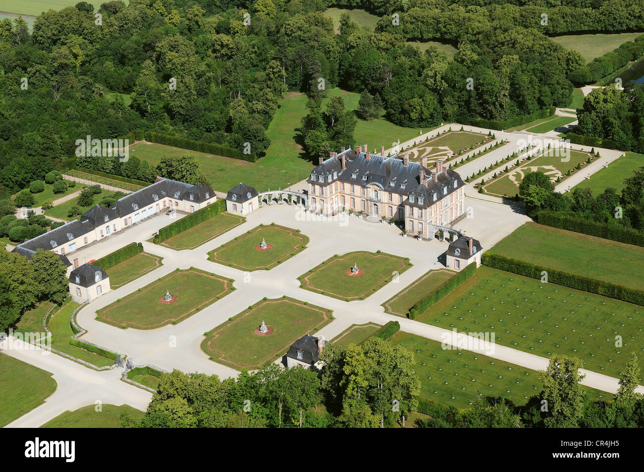 France, Aube, La Motte Tilly castle (aerial view Stock Photo Alamy