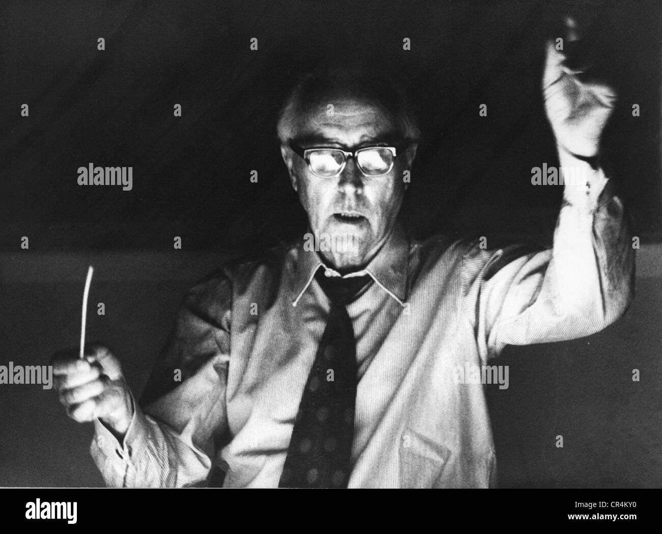 Egk, Werner, 17.5.1901 - 10.7.1983, German composer, conductor, half length, conducting, , Stock Photo