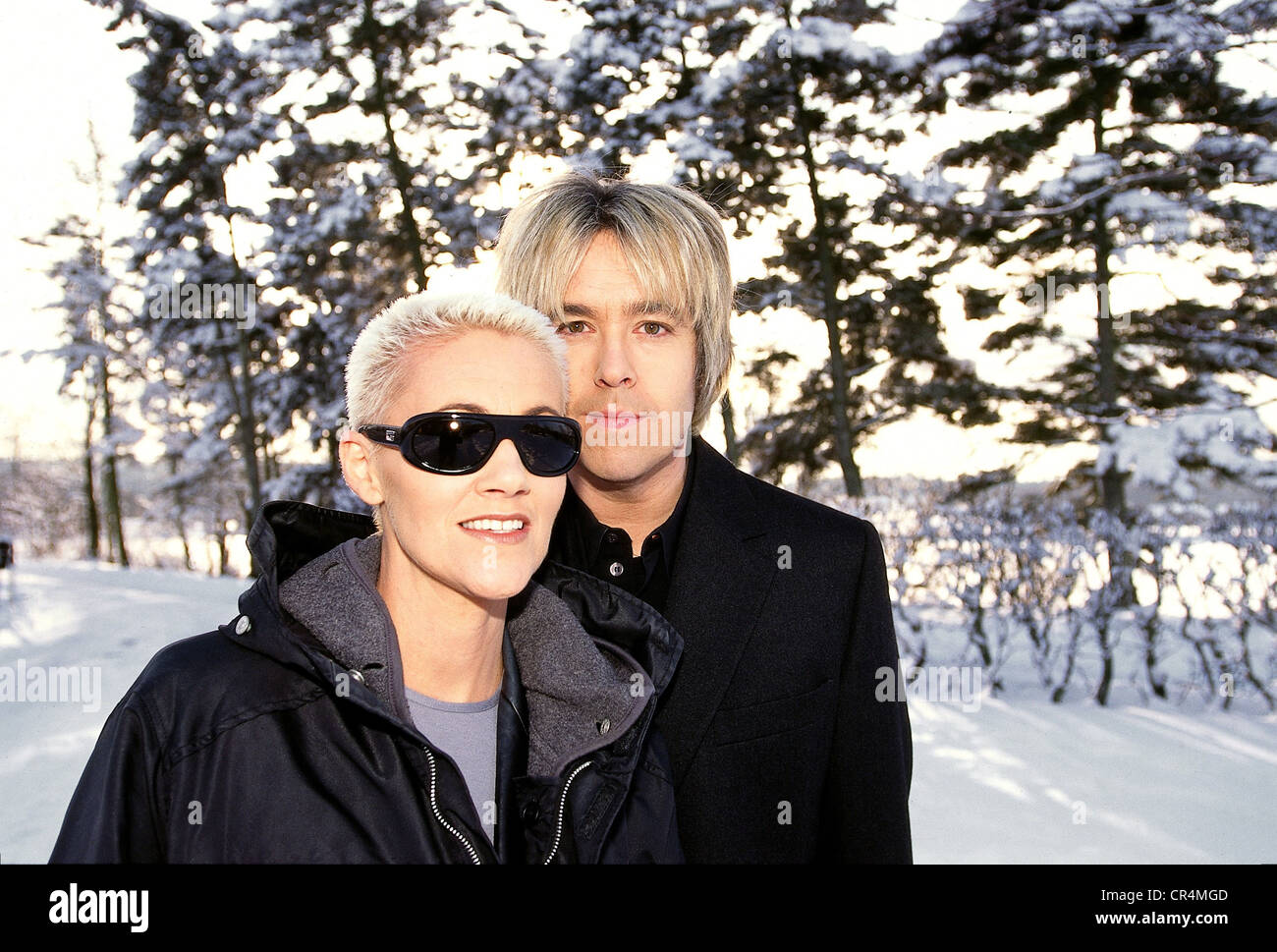 Roxette, Swedish pop band, formed in 1986, Marie Fredriksson, Per Gessle, half length, Sweden, 10.2.1999, Stock Photo