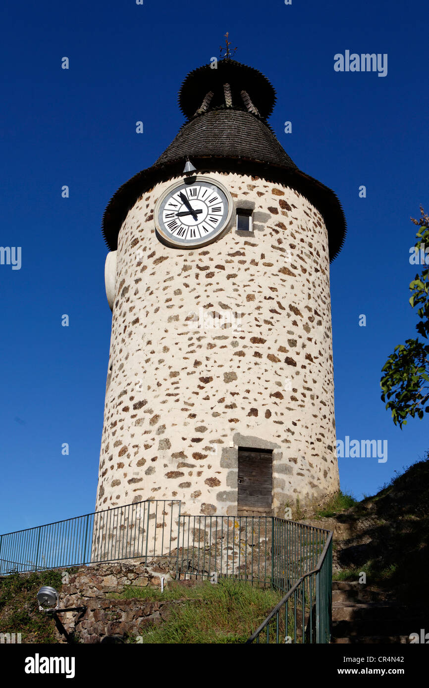 Clock tower, Aubusson, Creuse, France, Europe Stock Photo