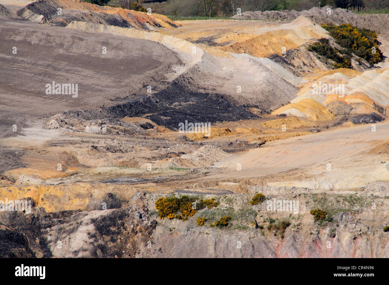 A view of a sand and gravel quarry UK Stock Photo