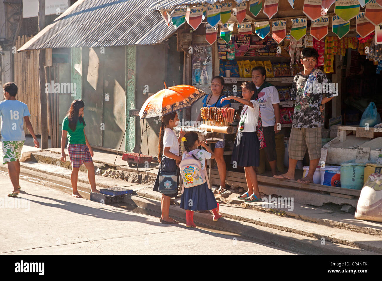store and food stall in El Nido, Palawan, Philippines, Asia Stock Photo
