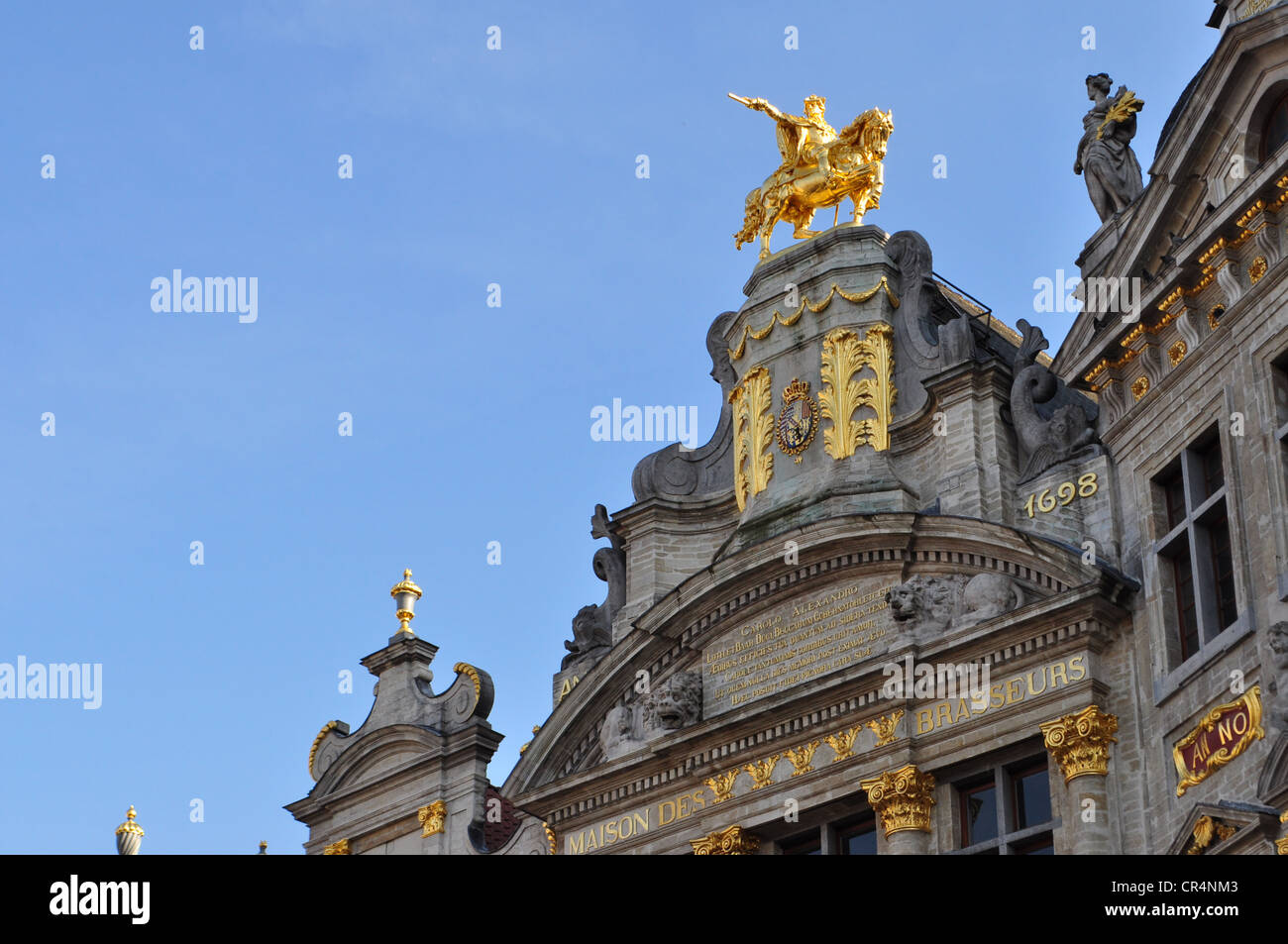 Grand Place, Brussels, statues Stock Photo