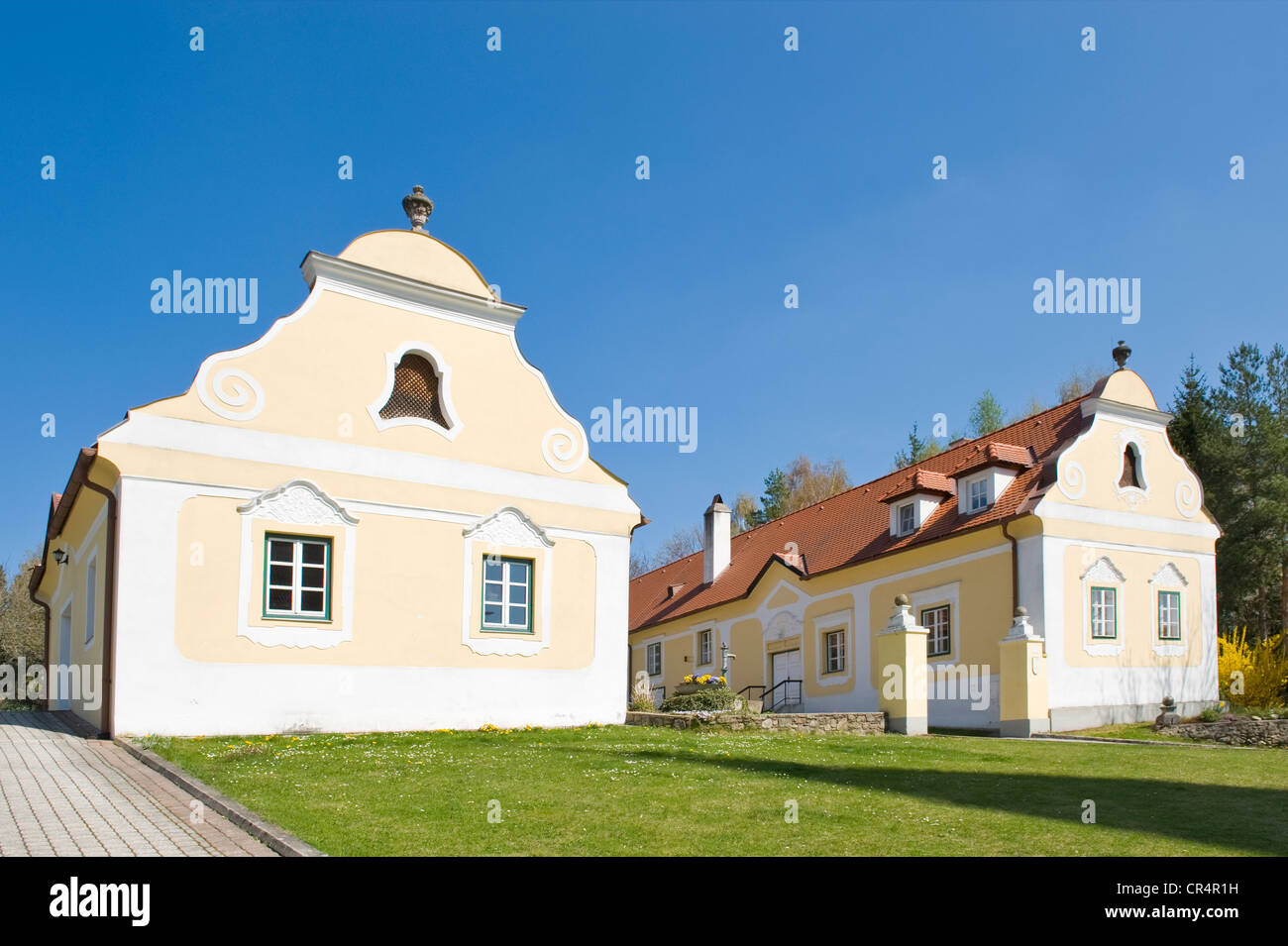 Old vicarage in a Rococo style, Krumbach, Bucklige Welt, Lower Austria, Austria, Europe Stock Photo