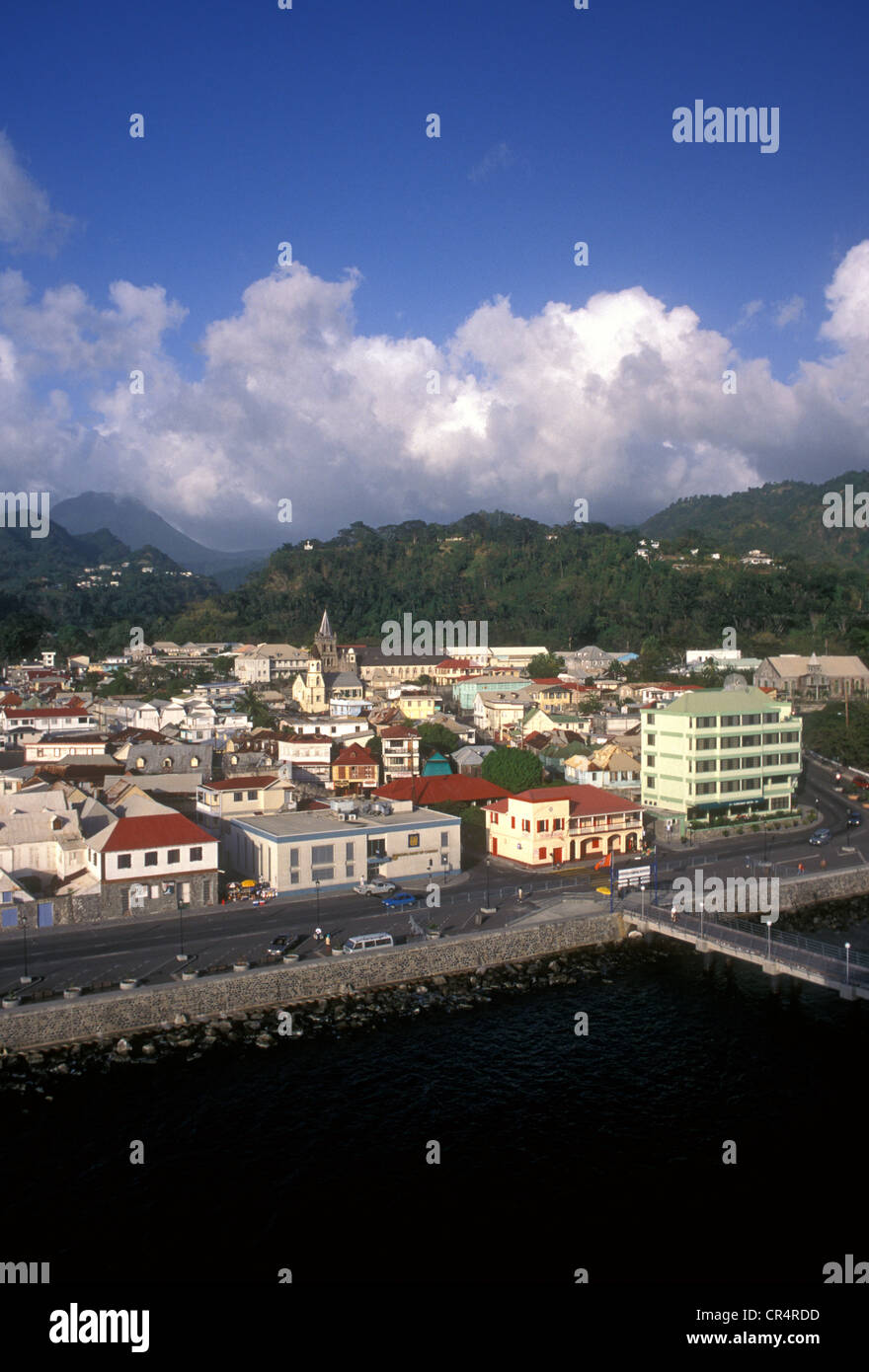 seaside promenade, waterfront, city of Roseau, Roseau, Dominica, West