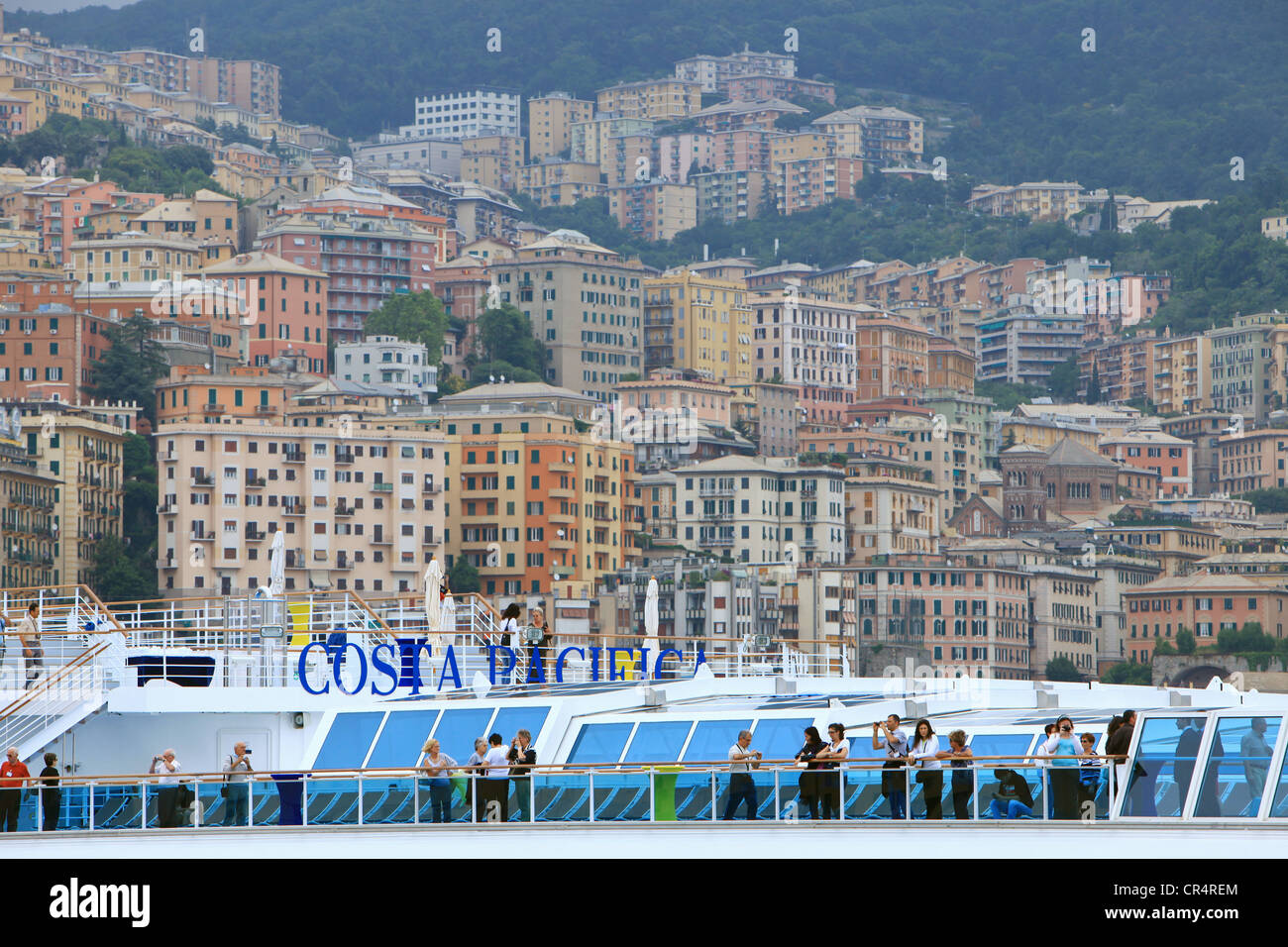 Italy, Liguria, Genoa, christening of Costa Pacifica and Luminosa cruise ships of Costa Croisieres Company Stock Photo
