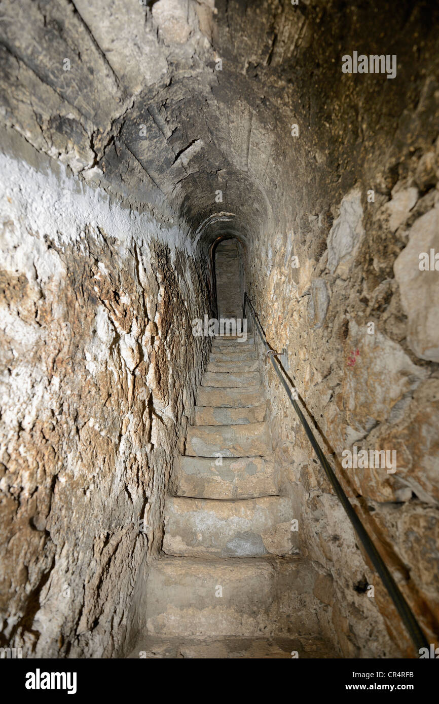 Narrow Stairway Inside The Wall Bran Castle Toerzburg