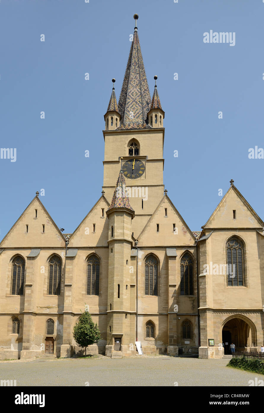Protestant City Church, Sibiu, Romania, Europe Stock Photo