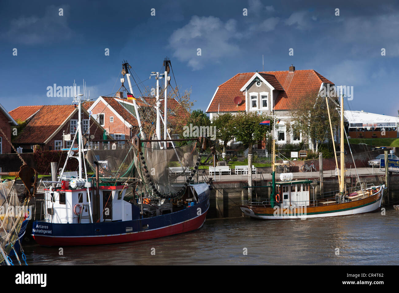 Port, Neuharlingersiel, East Frisia, Lower Saxony, Germany, Europe Stock Photo
