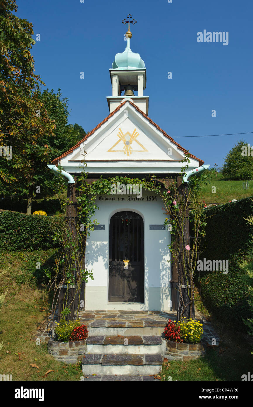 Private chapel near Kitzeck, wine region, Southern Styria, Styria, Austria, Europe Stock Photo