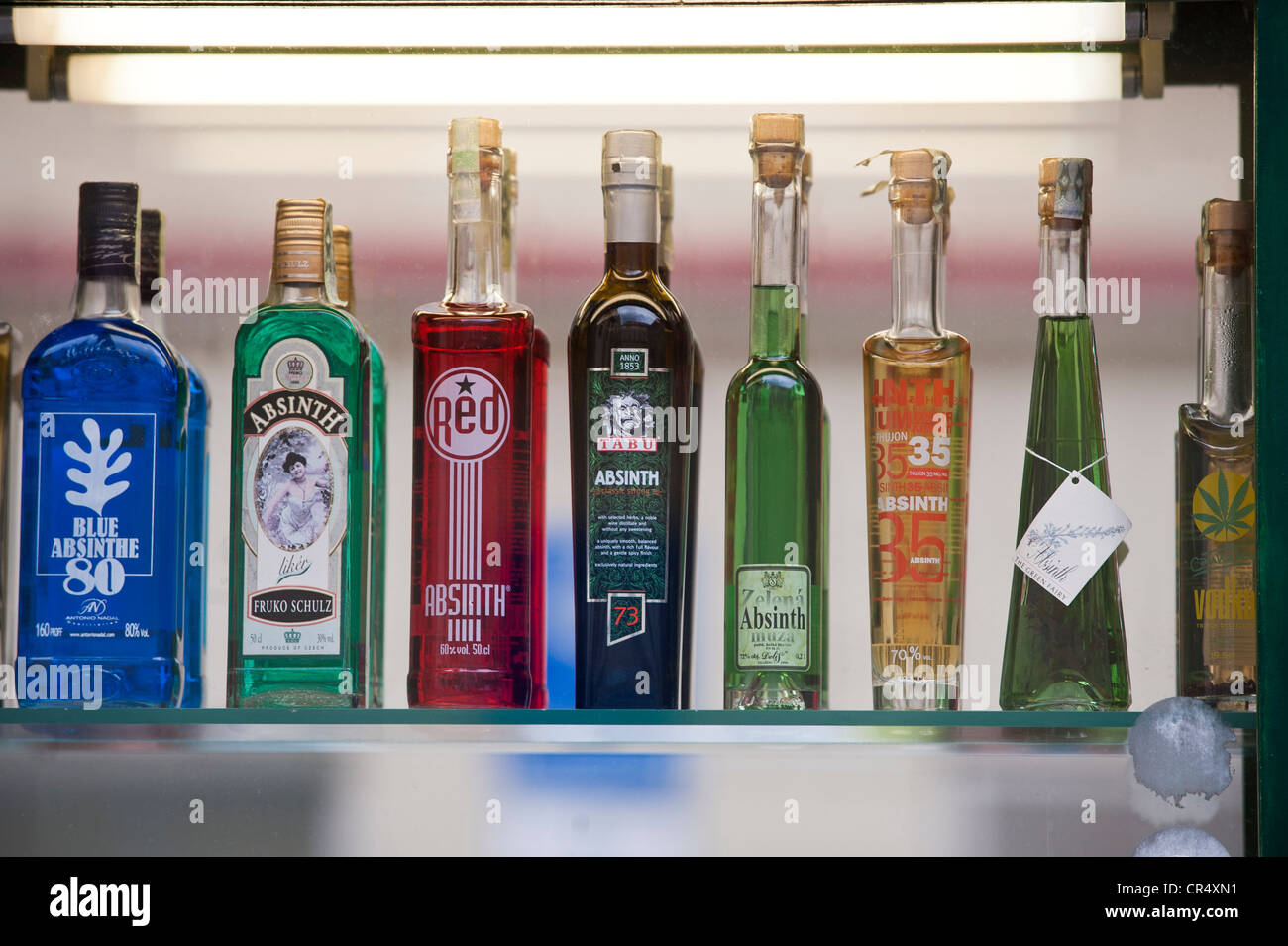 Absinthe bottles prague bohemia czech hires stock photography and