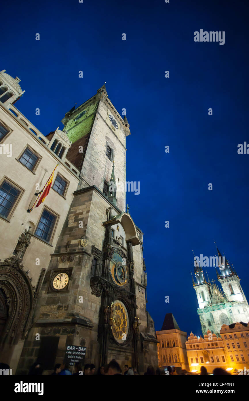 Old Town Hall tower with the Astronomical Clock, Prague, Bohemia, Czech