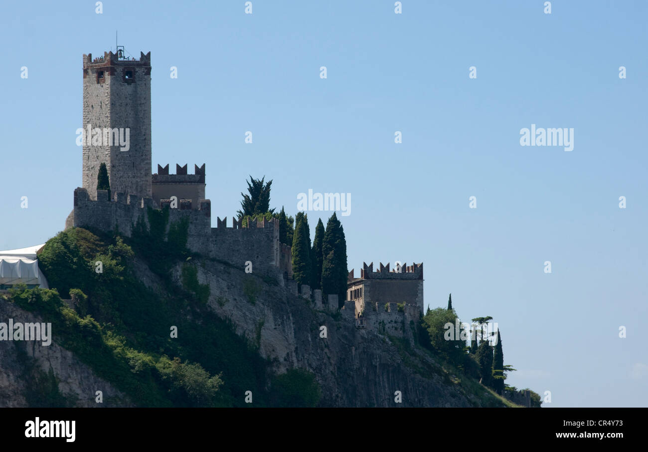 Castello Scaligero in Malcesine Lake Garda Stock Photo
