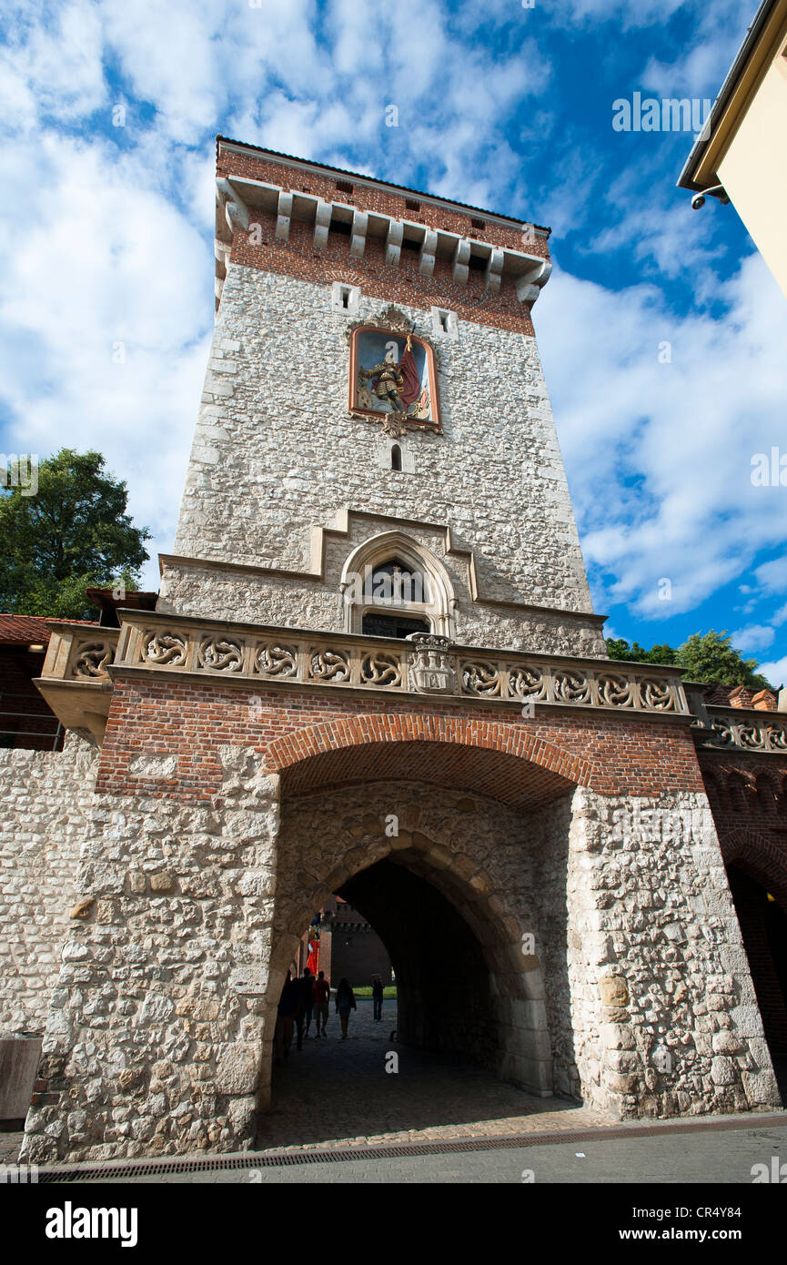 St. Florian's Gate or Brama Florianska, UNESCO World Heritage Site, Krakow, Malopolska, Poland, Europe, PublicGround Stock Photo