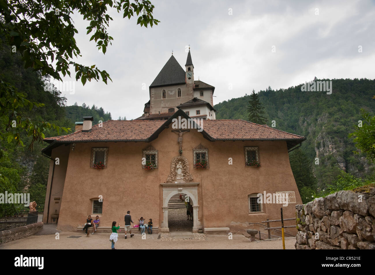 Convent of San Romedio Sanzeno, South Tyrol, Italy, Europe Stock Photo