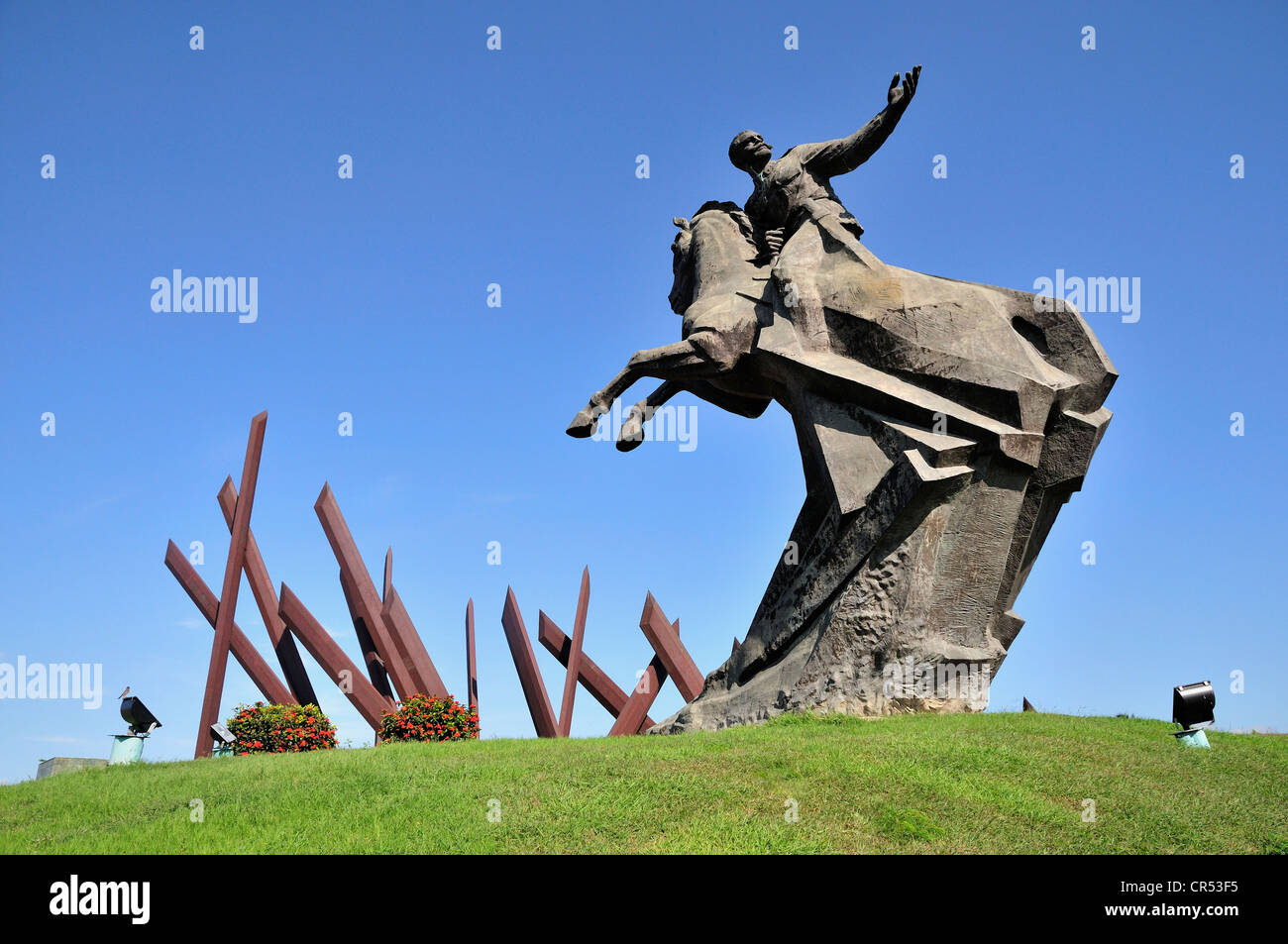 Equestrian revolution monument to Antonio Maceo Grajales, most important military leader of the Cuban guerrilla war against the Stock Photo