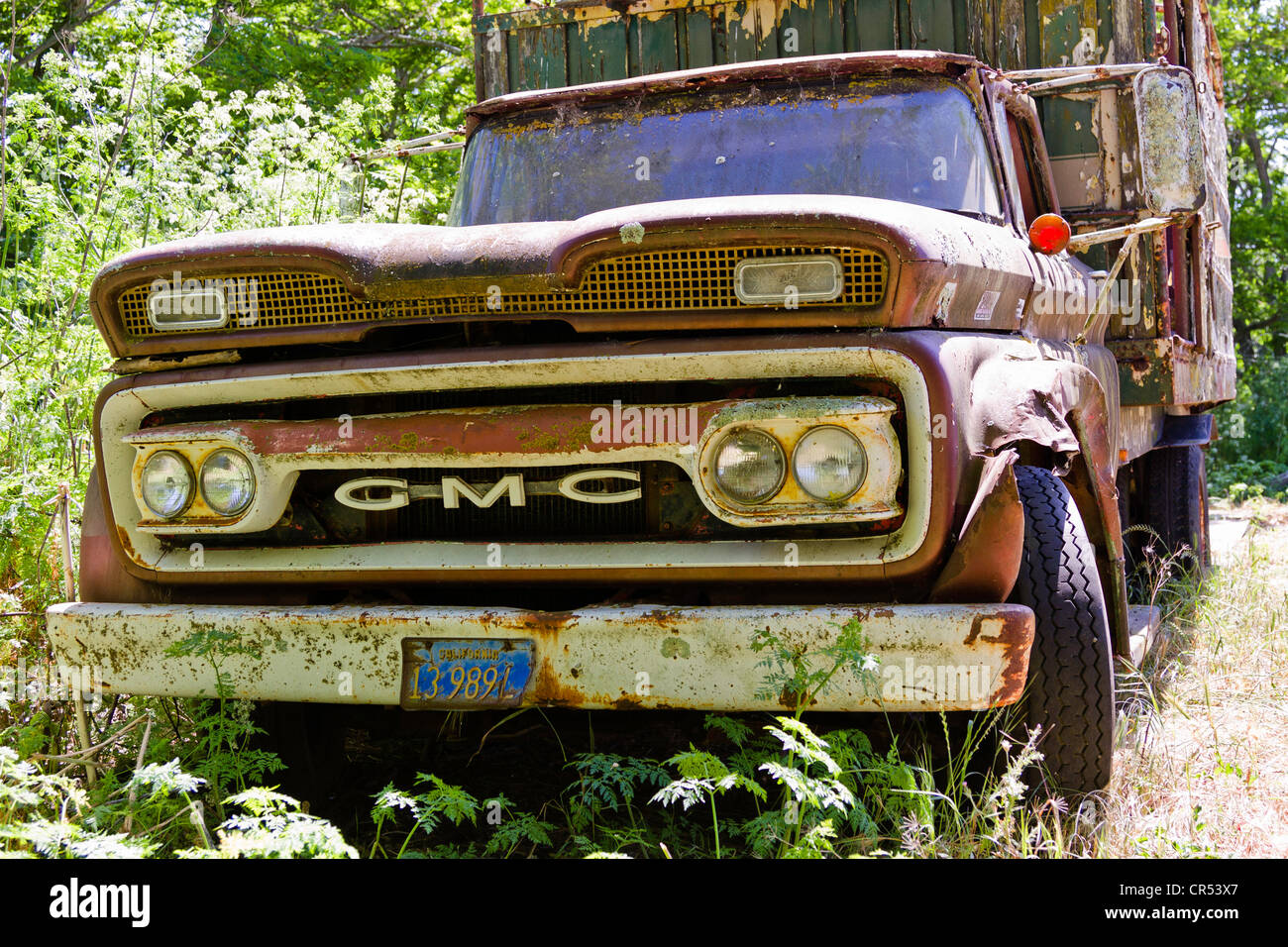 View of abandoned truck (lorry) Stock Photo