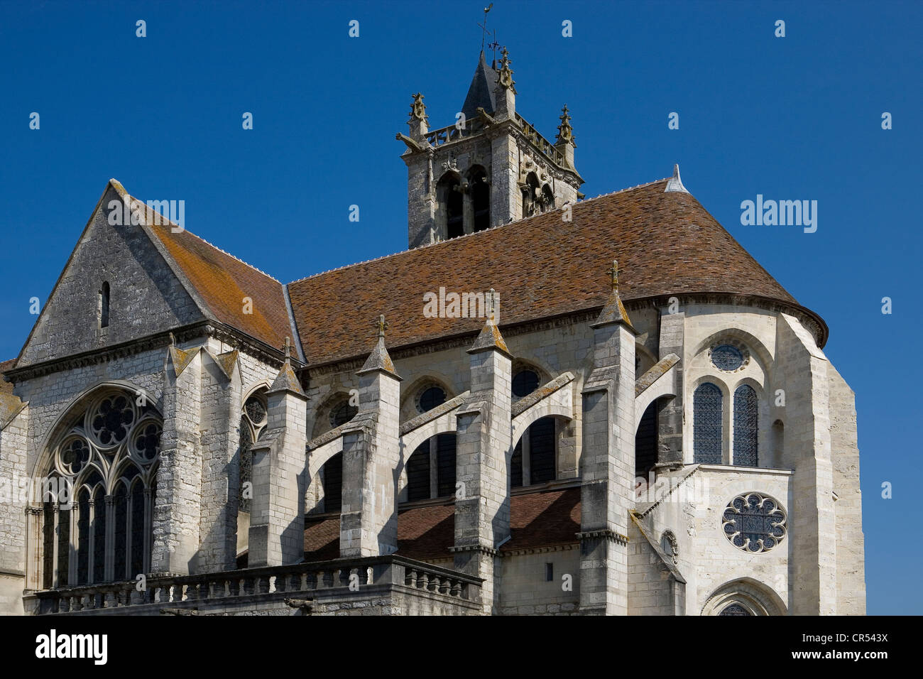 France, Seine et Marne, Moret sur Loing, the church painted by Sisley Stock Photo