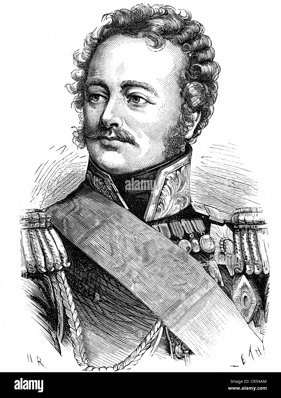 Paskevich, Ivan, 19.5.1782 - 1.2.1856, Russian general, governor of Poland since 1831, portrait in uniform, wood engraving, 19th century, Stock Photo