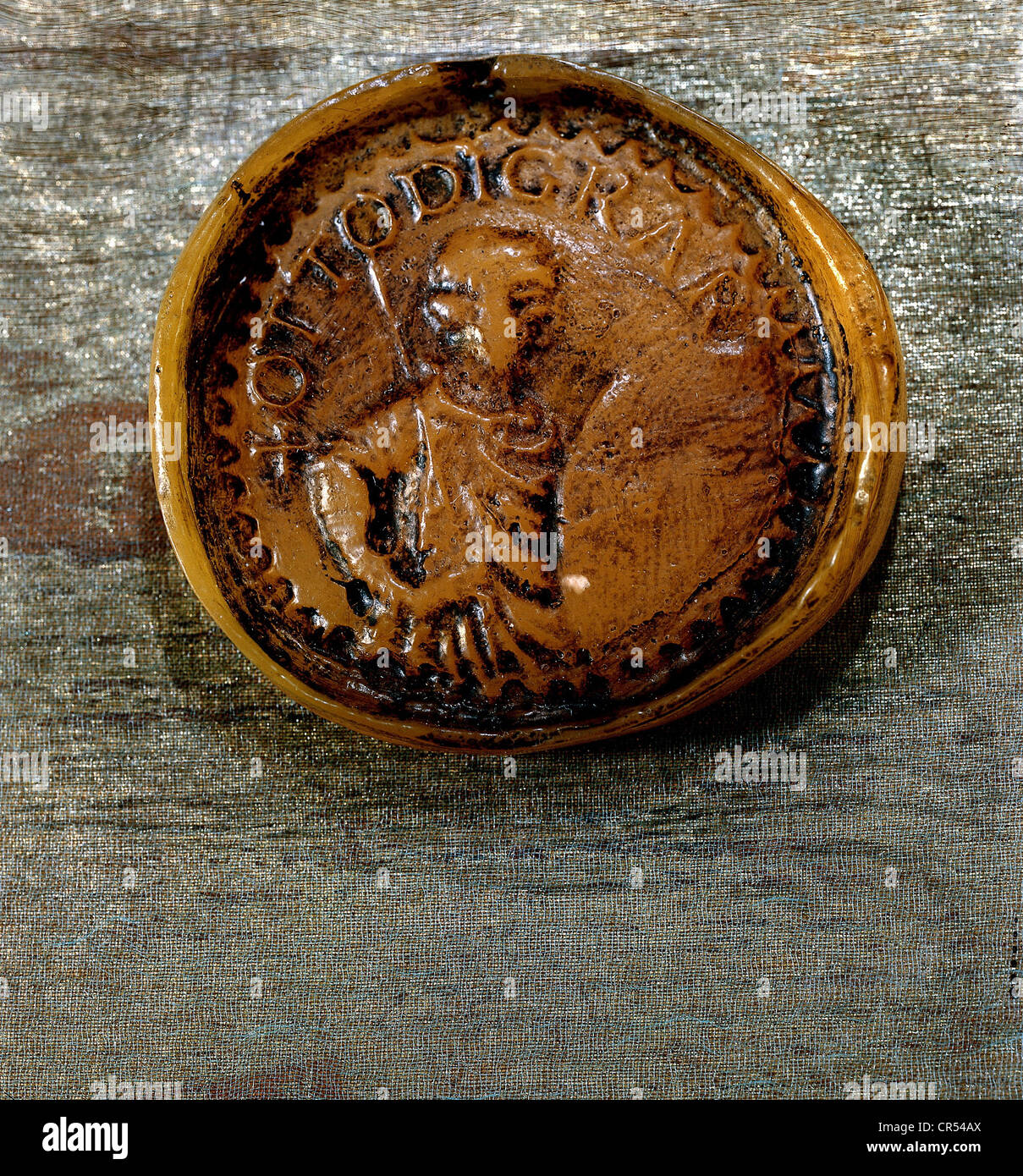 Otto I 'the Great', 23.11.912 - 7.5.973, Holy Roman emperor since 2.2.962 AD, his royal seal, 53 centimeter, Bavarian Central State Archive, Munich, Germany, Stock Photo