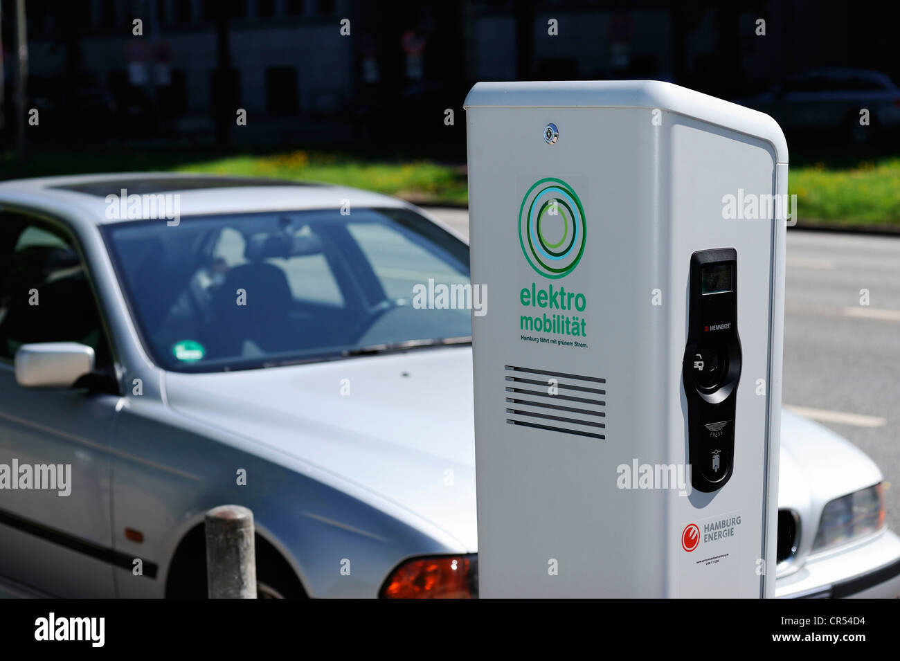 Charging station for electric cars in Hamburg, Germany, Europe Stock