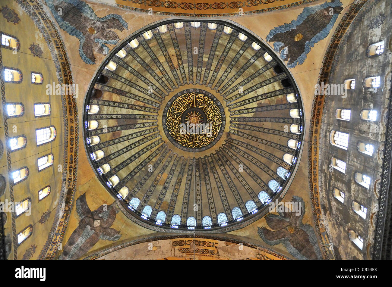 Ceiling dome of the Hagia Sophia, Istanbul, Turkey, Europe Stock Photo