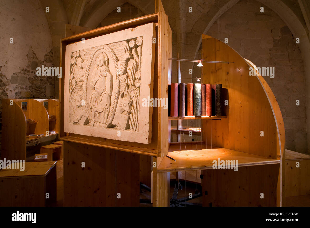 France, Seine et Marne, Jouarre, Romanesque tower reading room of the Benedictine abbey Stock Photo