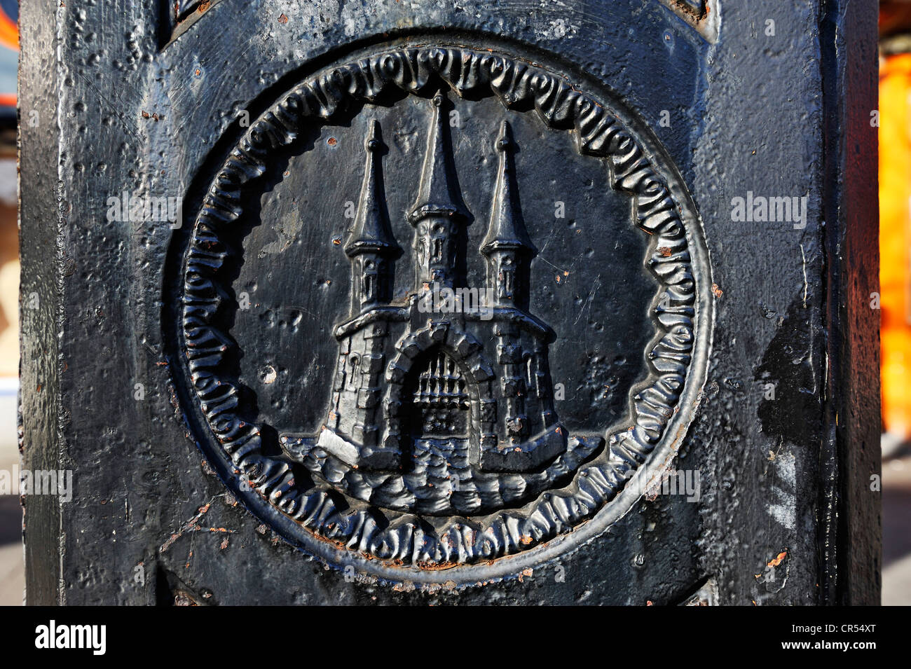 Historic Hamburg crest on the Reeperbahn in St. Pauli, Hamburg, Germany, Europe Stock Photo