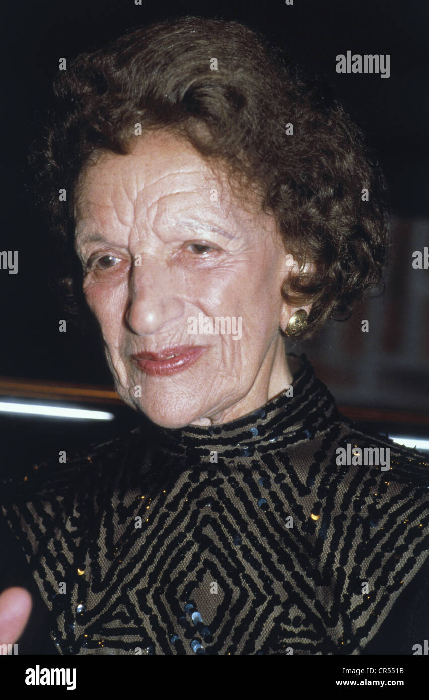 Ehre, Ida, 9.7.1900 - 16.2.1989, German actress, portrait, during the preview of the movie 'The Glass Menagerie', Munich, 2.11.1987, , Stock Photo