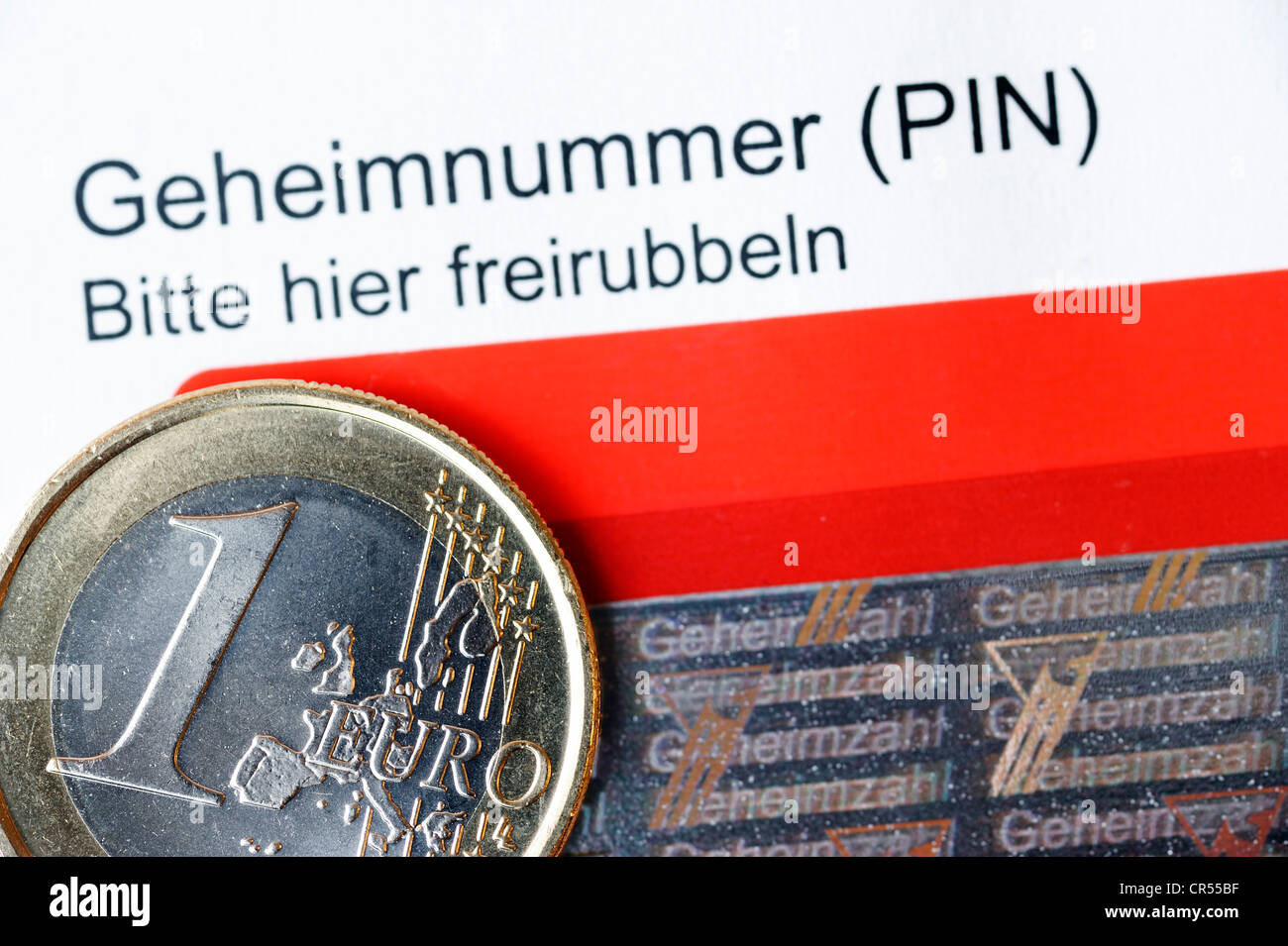 PIN, personal identification number and number field for the new German identity card Stock Photo