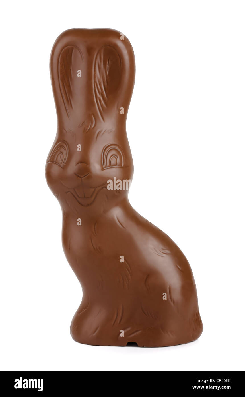 Chocolate Easter bunny isolated on white Stock Photo