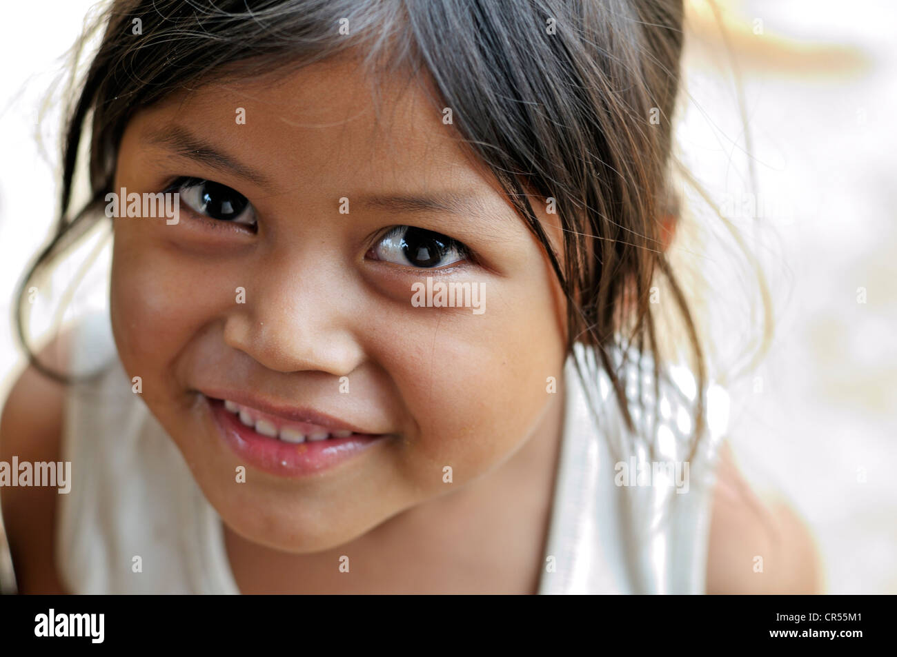 Indigenous girl from the Wichi Indians tribe, 5 years, portrait, La Curvita Indigena community, Gran Chaco, , Argentina Stock Photo