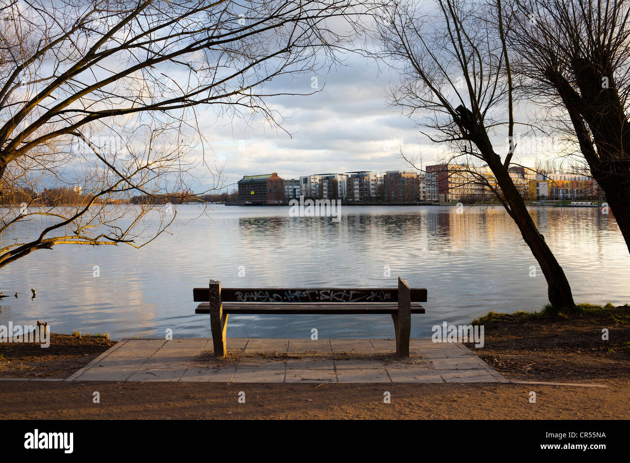 Bench On Rummelsburger See Or Lake Rummelsburg Rummelsburger