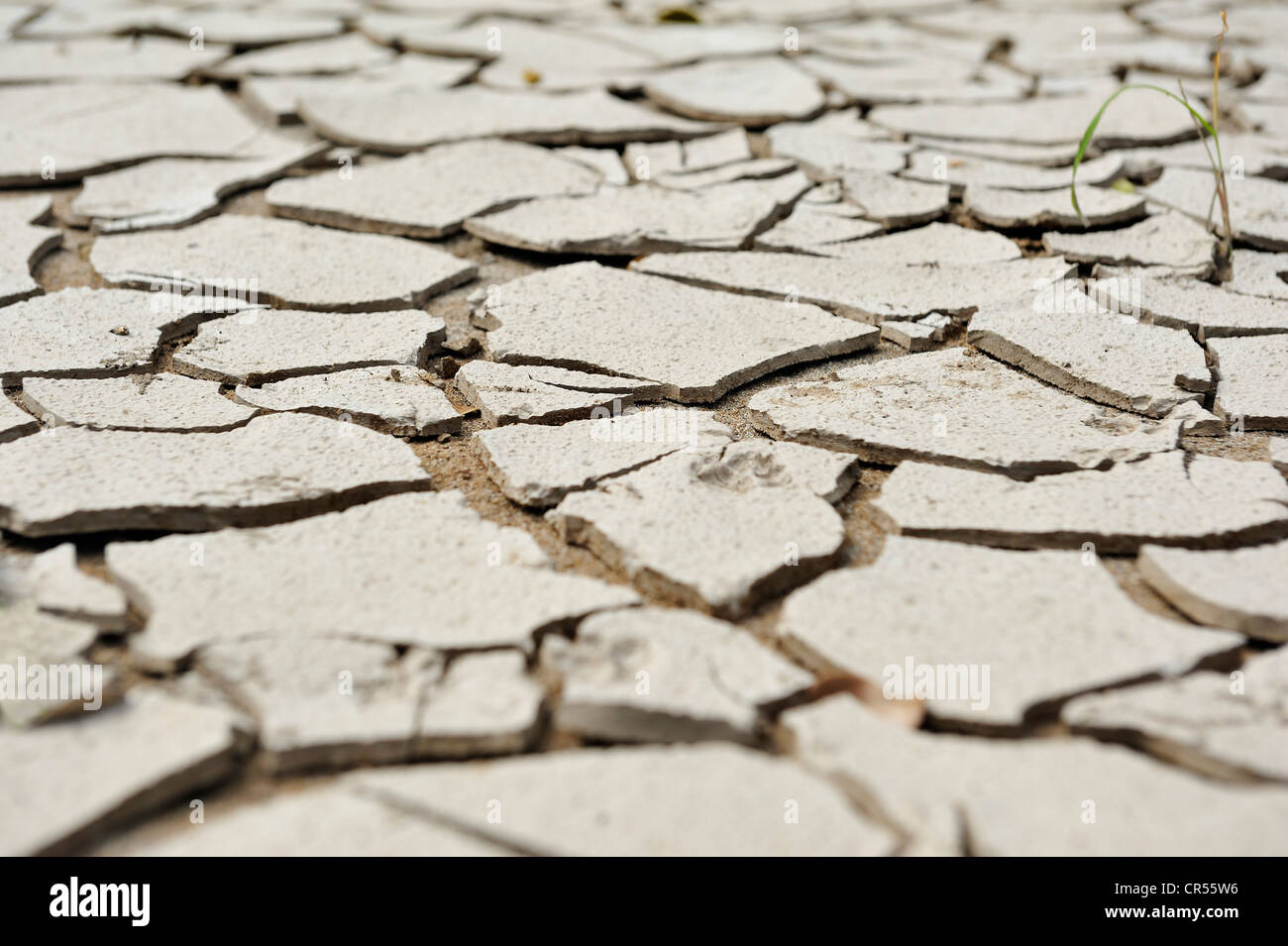 Dry, cracked mud, symbolic image for climate change Stock Photo