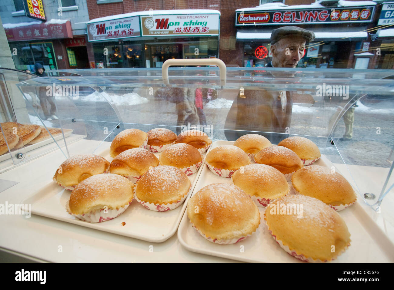 Canada, Quebec Province, Montreal, Chinatown, Harmonie Pastry Shop Stock Photo