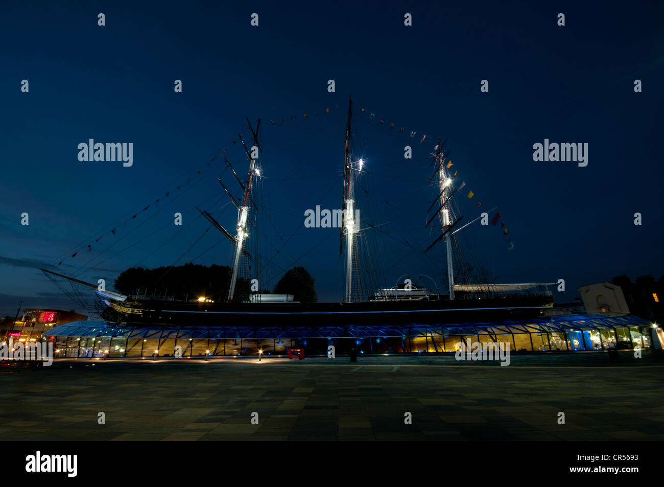 Newly renovated Cutty Sark tea clipper ship at Greenwich London UK Stock Photo