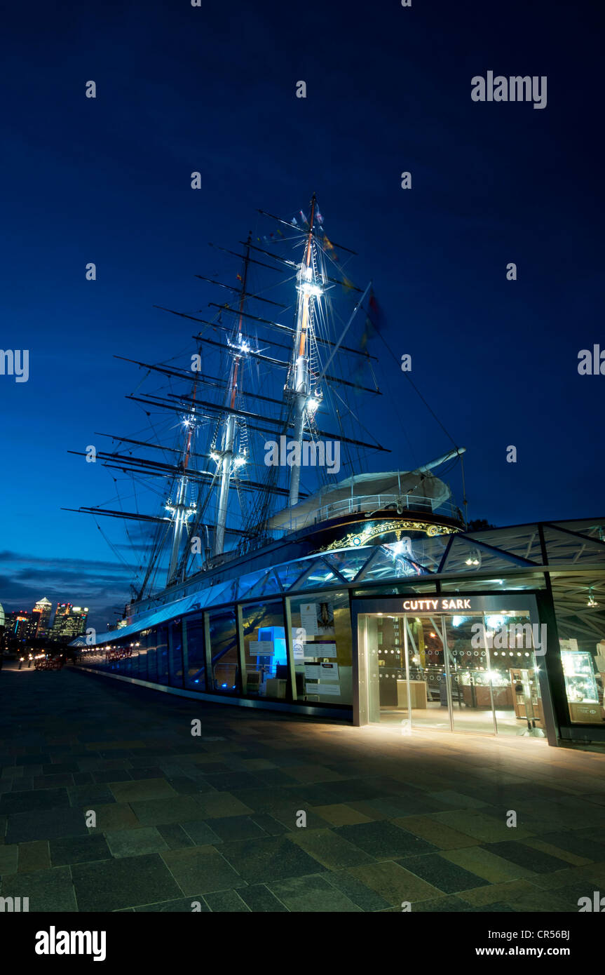 Newly renovated Cutty Sark tea clipper ship at Greenwich London UK Stock Photo