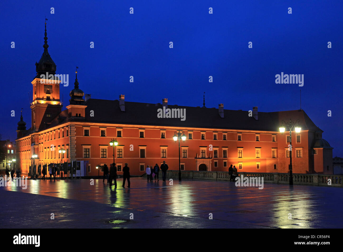 Royal Castle, Castle square, twilight, Warsaw, Mazovia, Poland, Europe Stock Photo