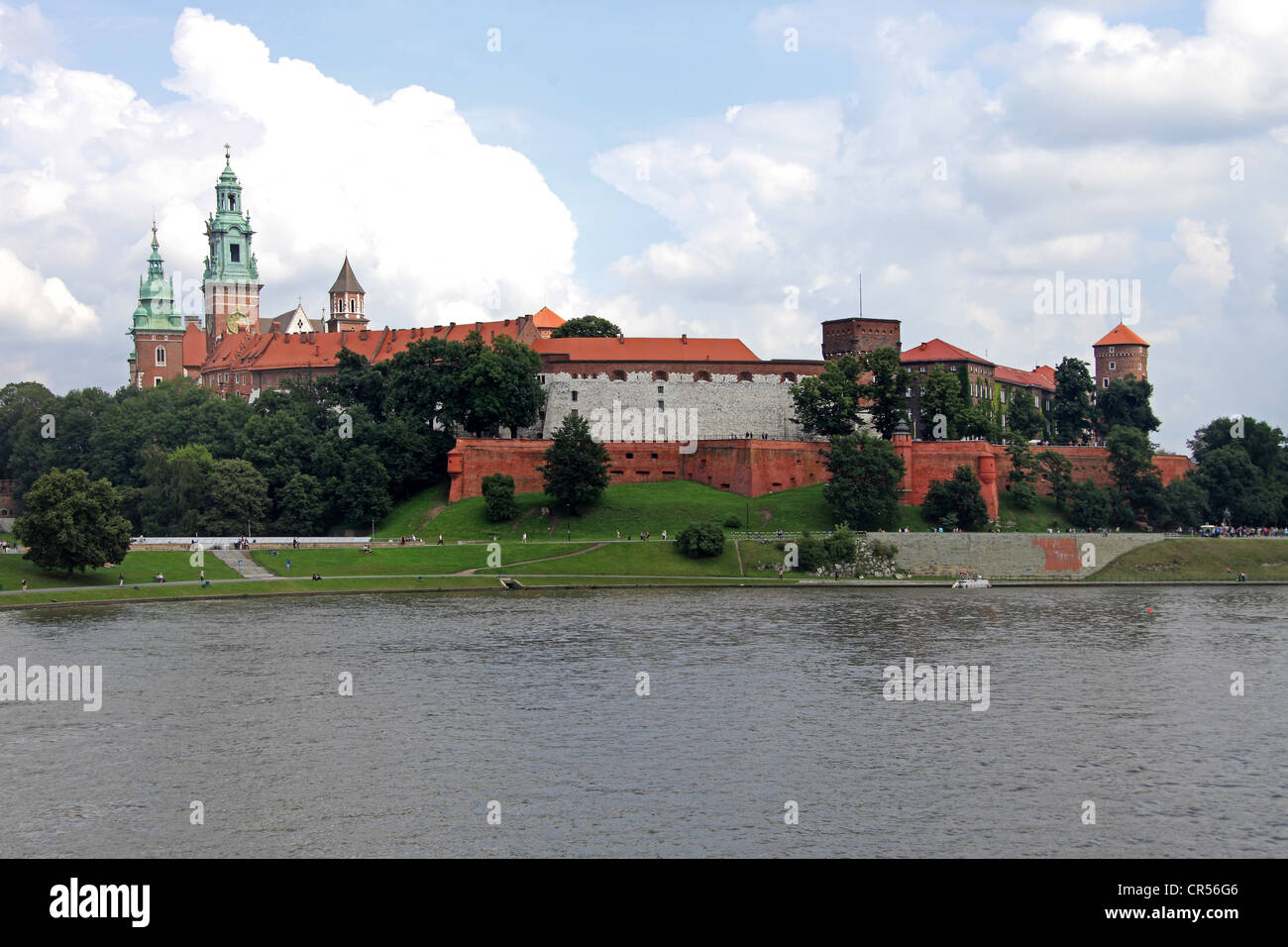 Wawel Castle, as seen from the Vistula River, Krakow, Lesser Poland, Poland, Europe Stock Photo
