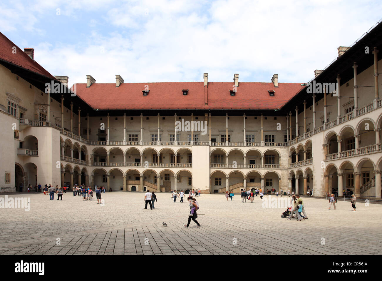 Wawel Castle, arcade court of the castle, Krakow, Lesser Poland, Poland, Europe Stock Photo
